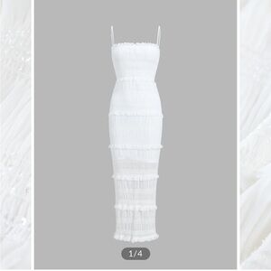 Commense Aegean Ruffled Zippered Midi Dress